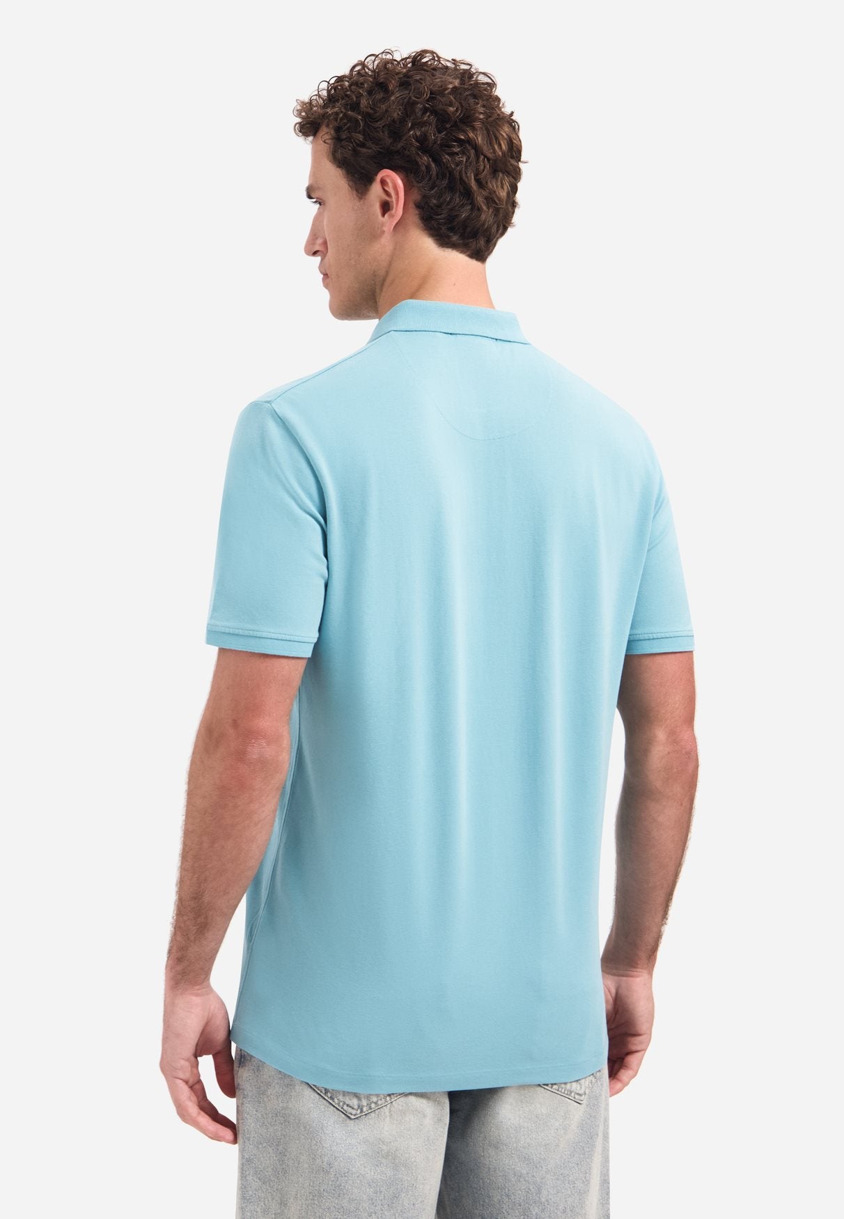 Polo Pique Garment Dye Seablue
