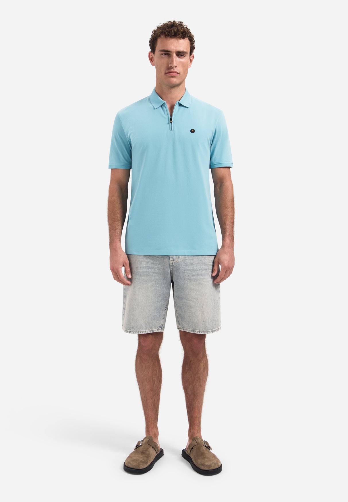 Polo Pique Garment Dye Seablue