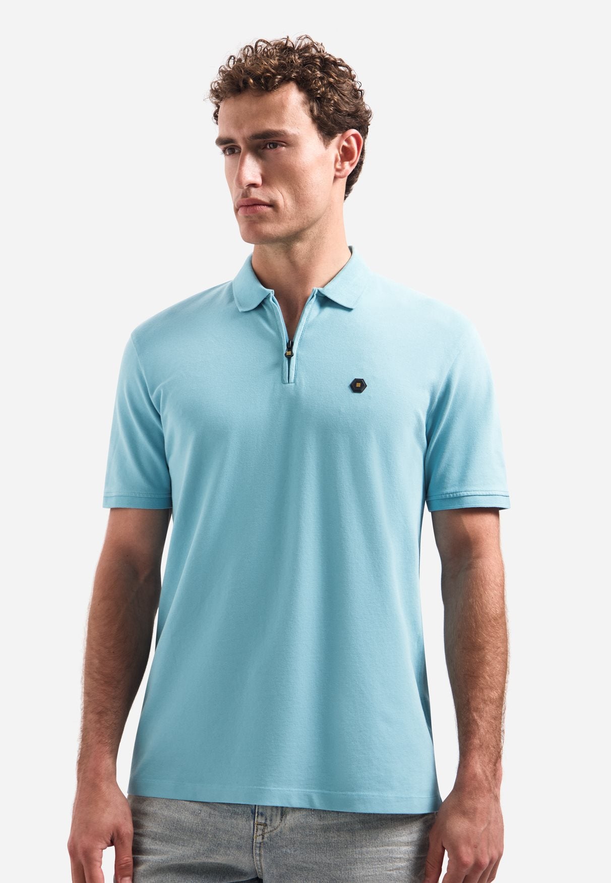 Polo Pique Garment Dye Seablue