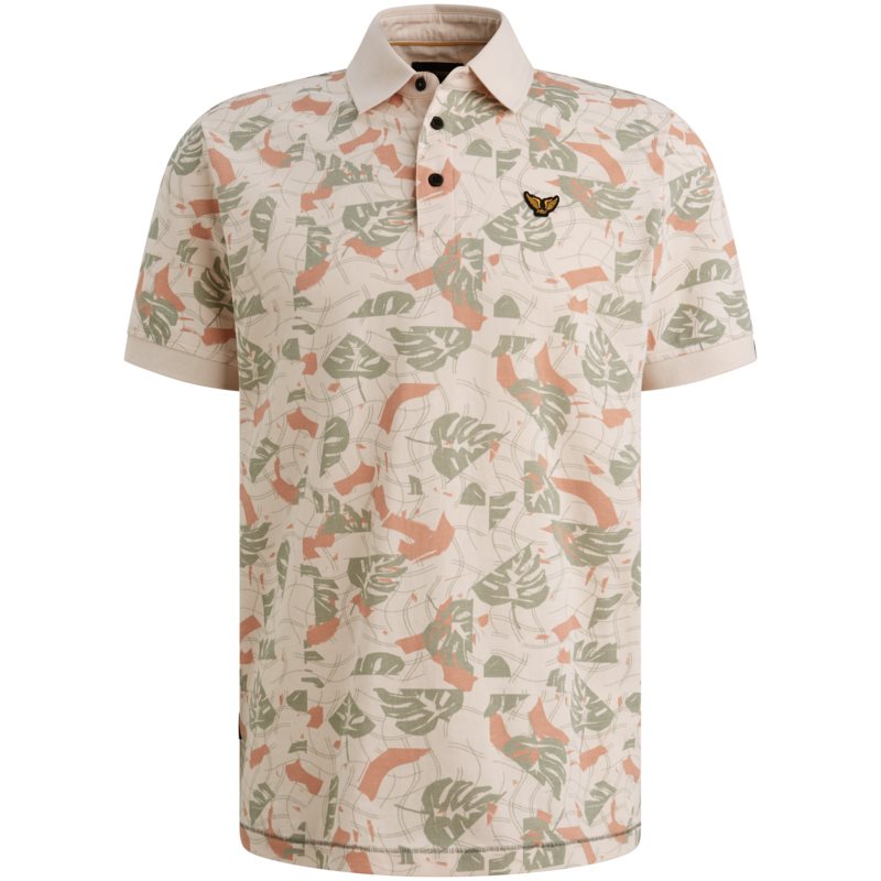Polo Print Pique Cloud Pink