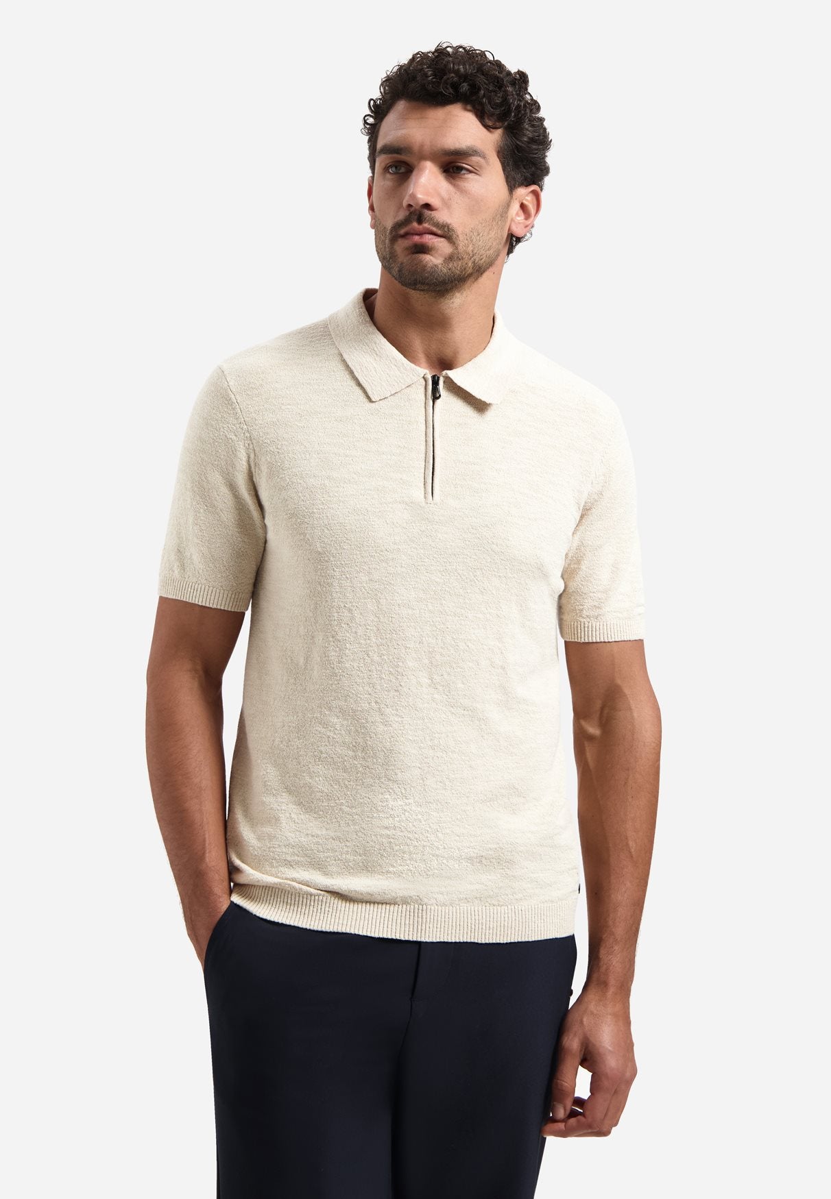 Polo Zip Frote Desert