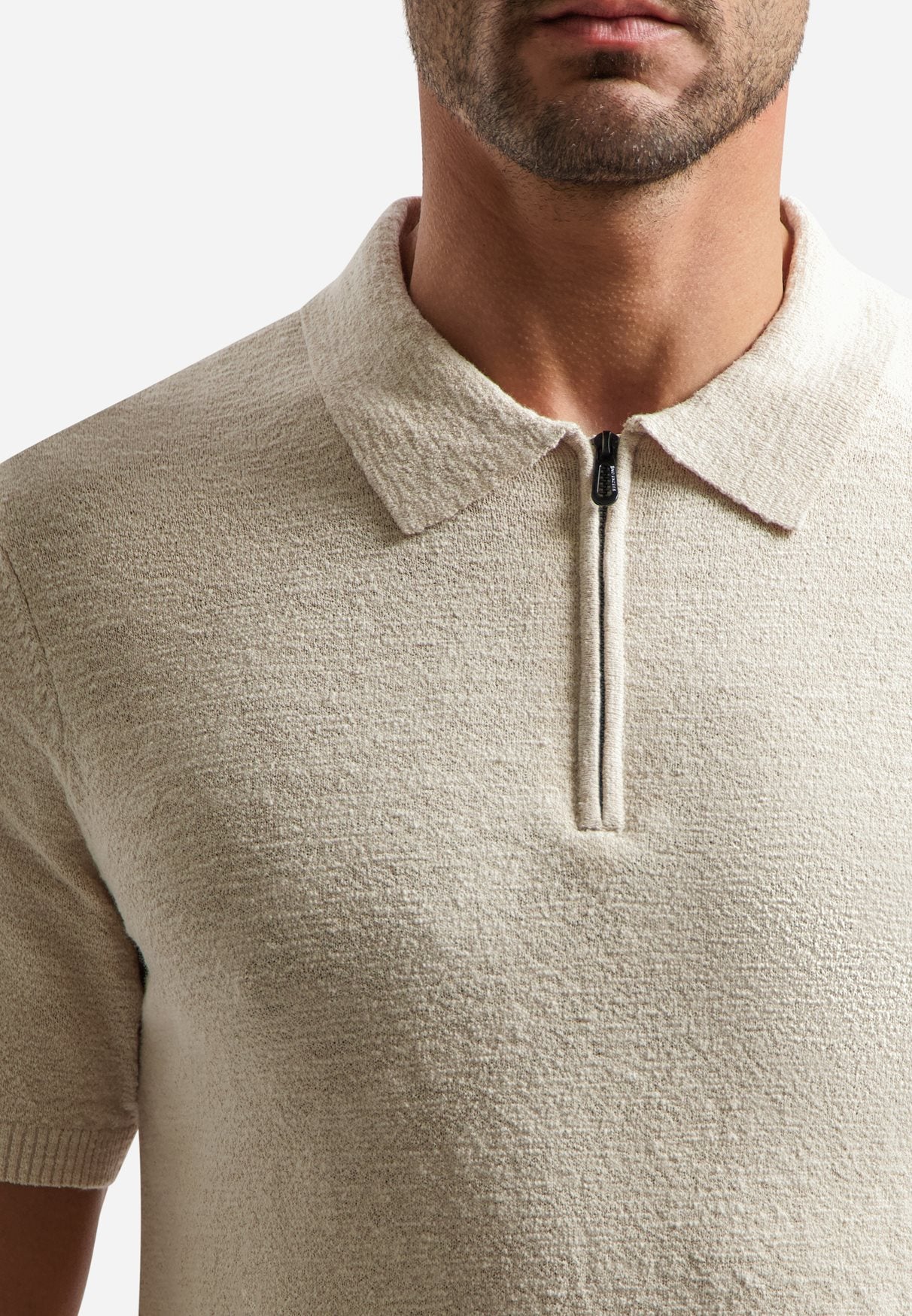 Polo Zip Frote Desert