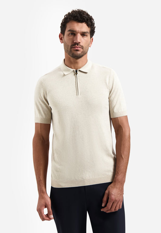 Polo Zip Melange Desert