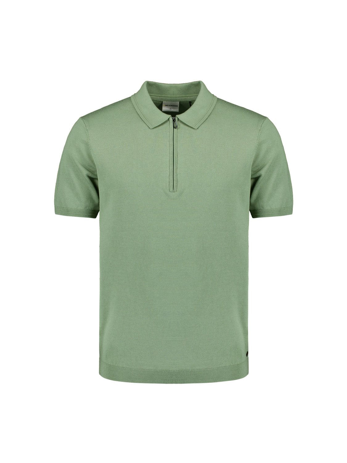 Polo Zip Solid Green
