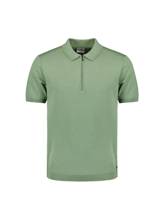 Polo Zip Solid Green