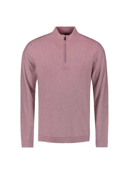 Pullover Zip Melange Mauve