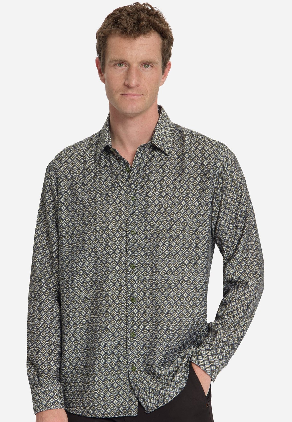 Shirt Allover Print Moss