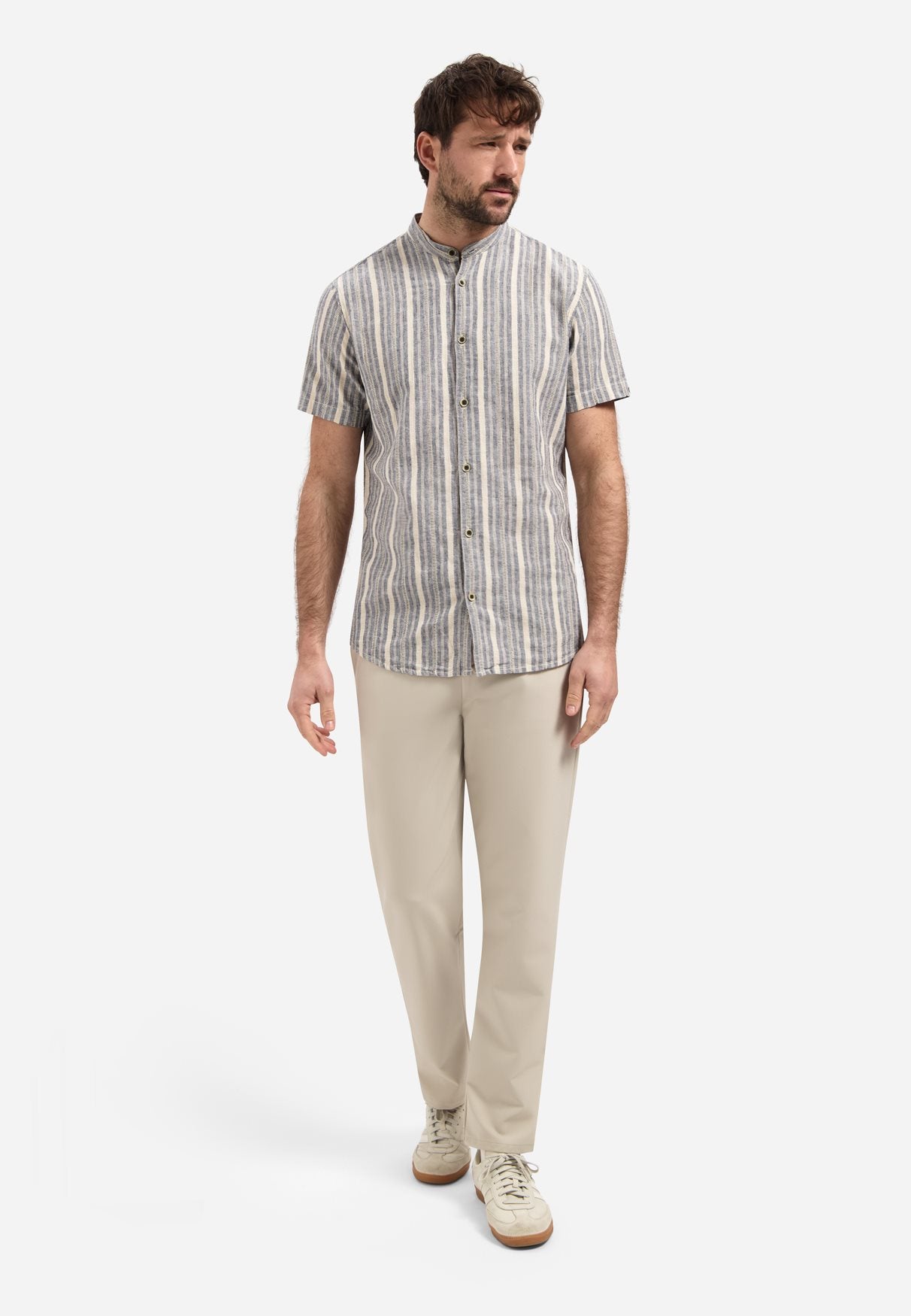 Shirt Dobby Linnen Blue