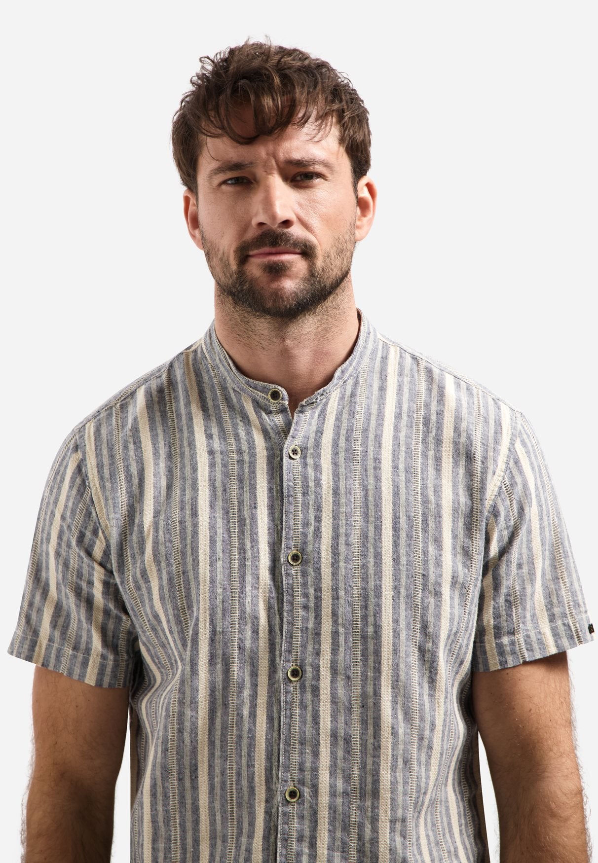 Shirt Dobby Linnen Blue