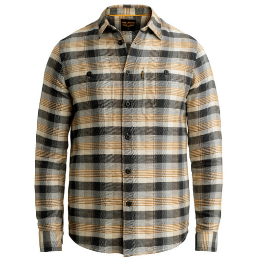 Shirt Dye Check Golden Brown