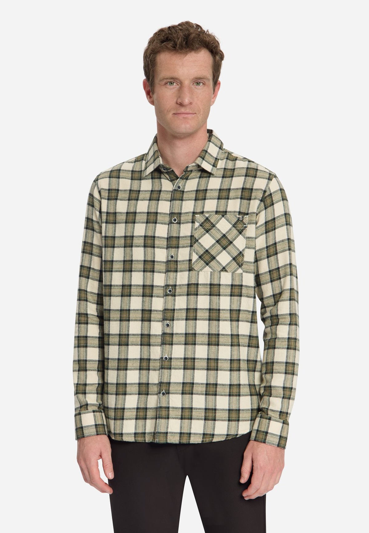 Shirt Flannel Check Stone