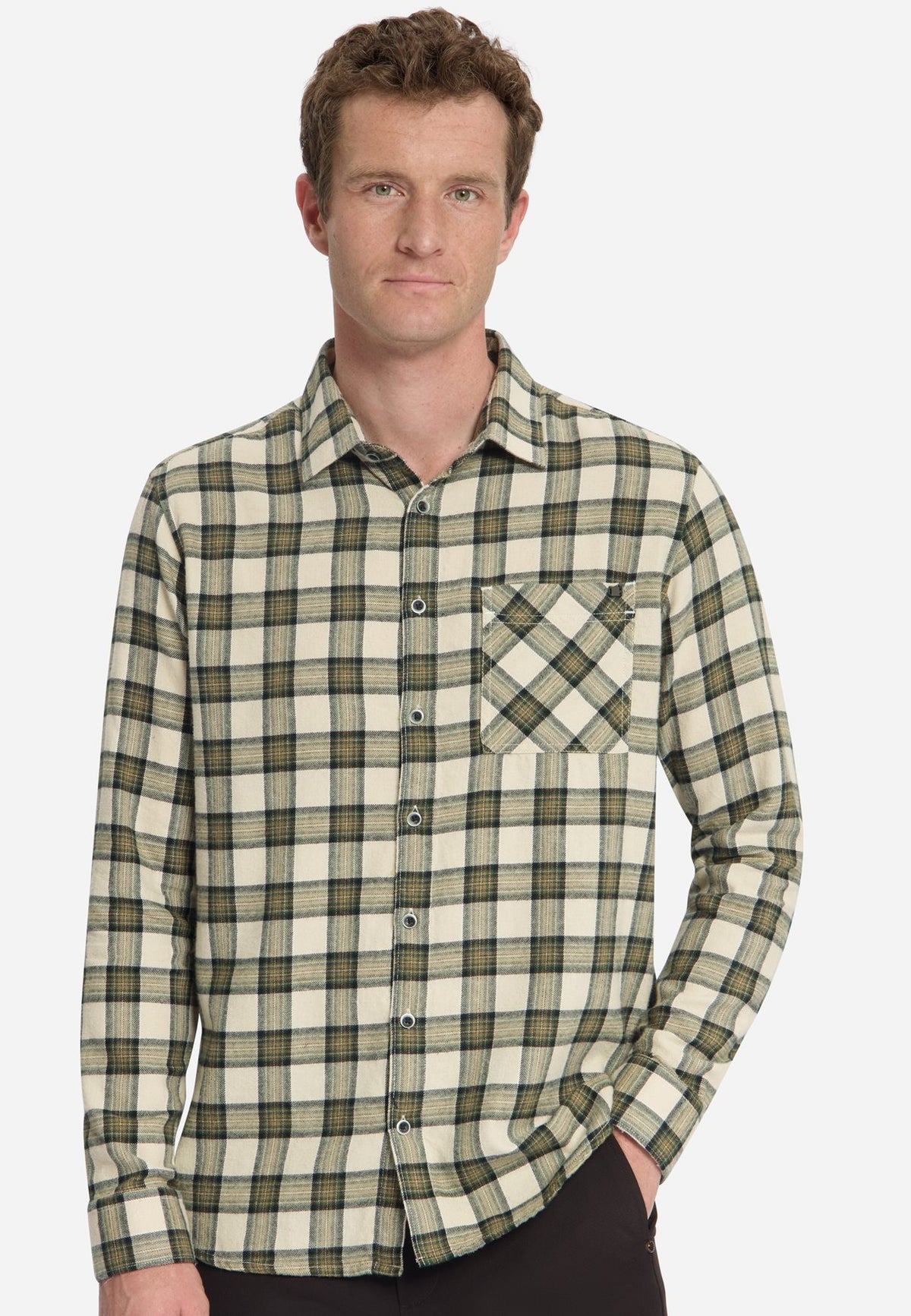 Shirt Flannel Check Stone