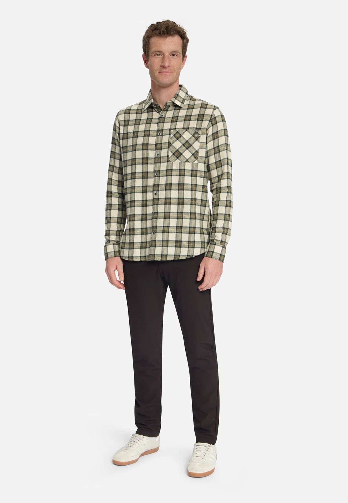 Shirt Flannel Check Stone
