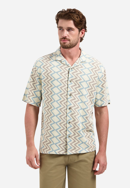 Shirt Jacquard Zigzag Coral