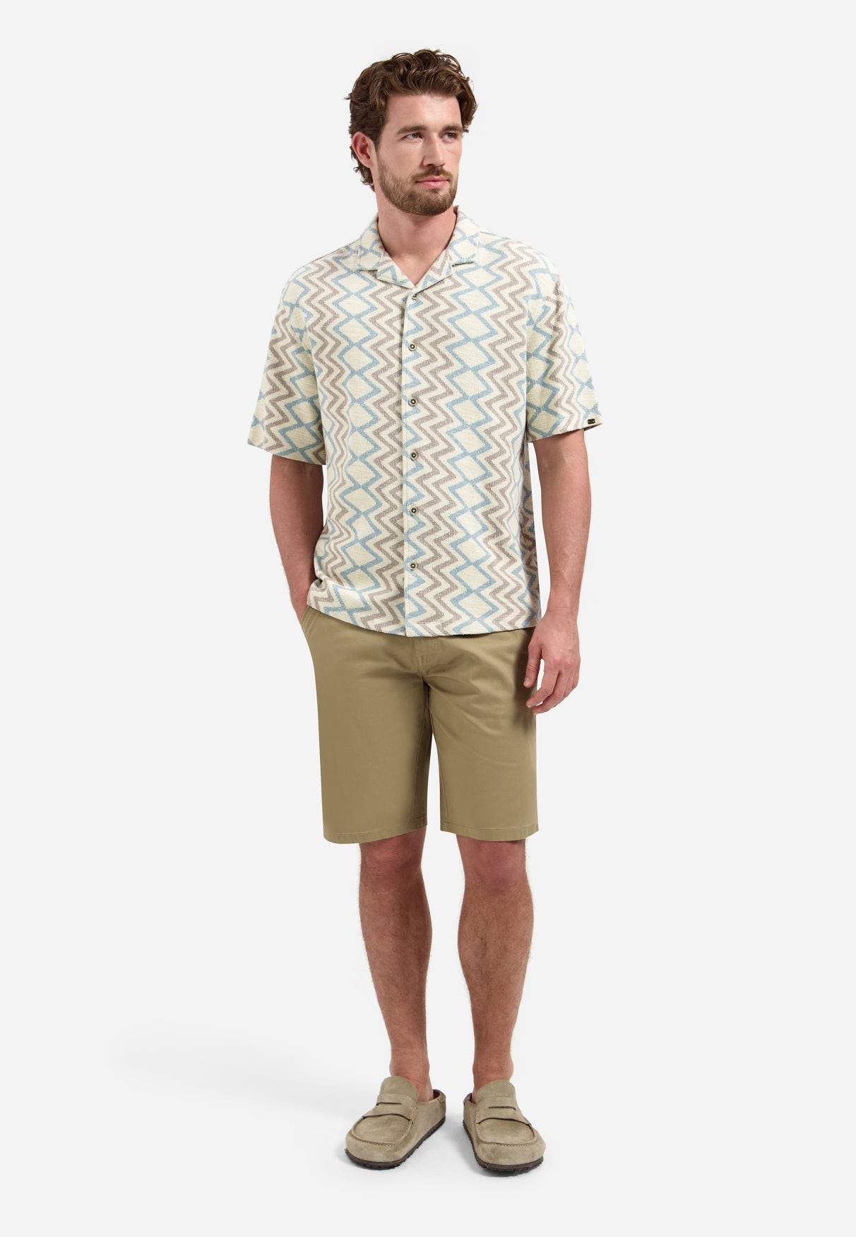 Shirt Jacquard Zigzag Coral