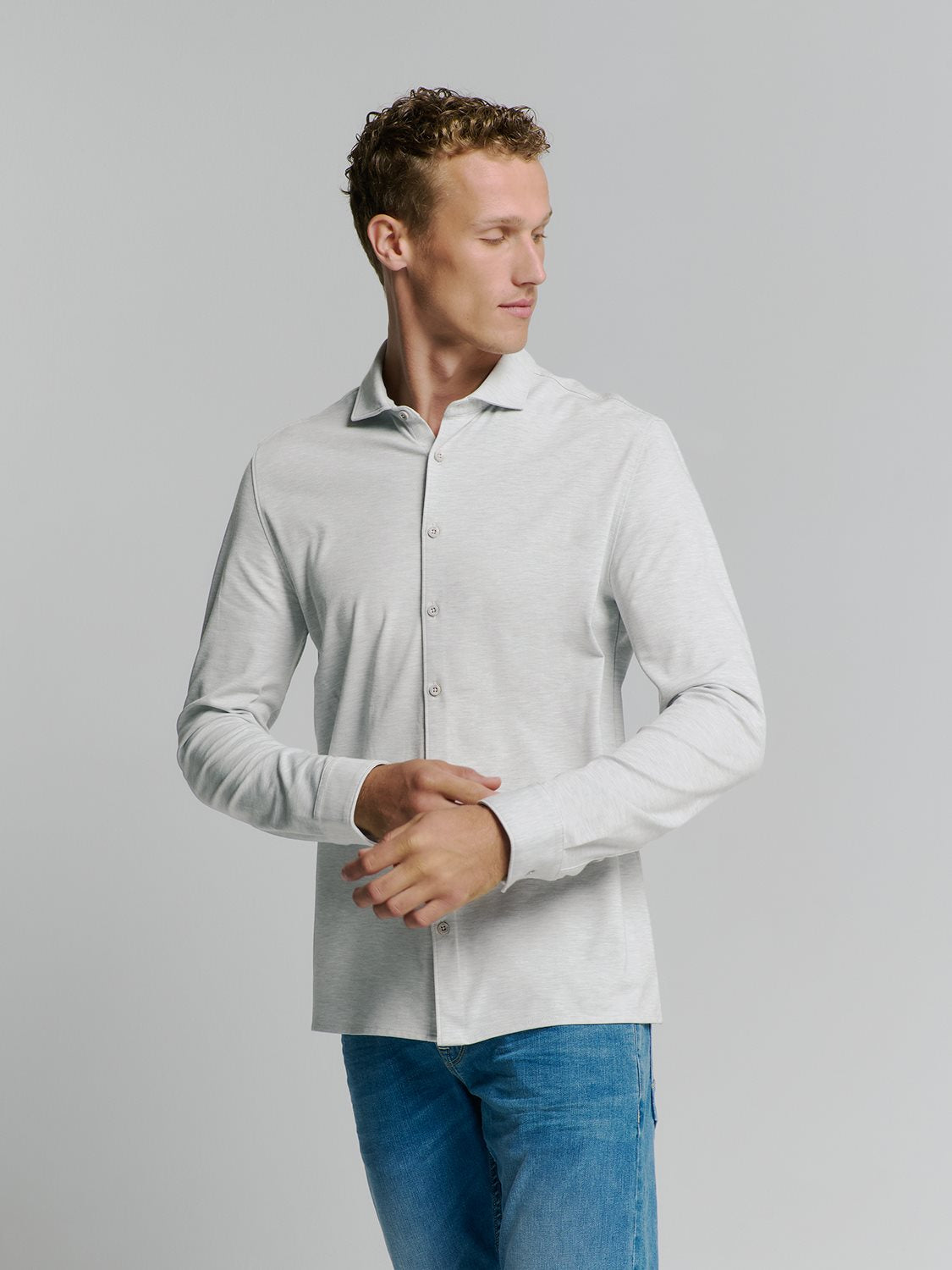 Shirt Jersey Stretch Chalk