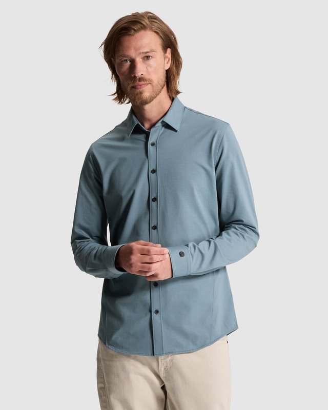 Shirt Twill Jersey Blue Mirage