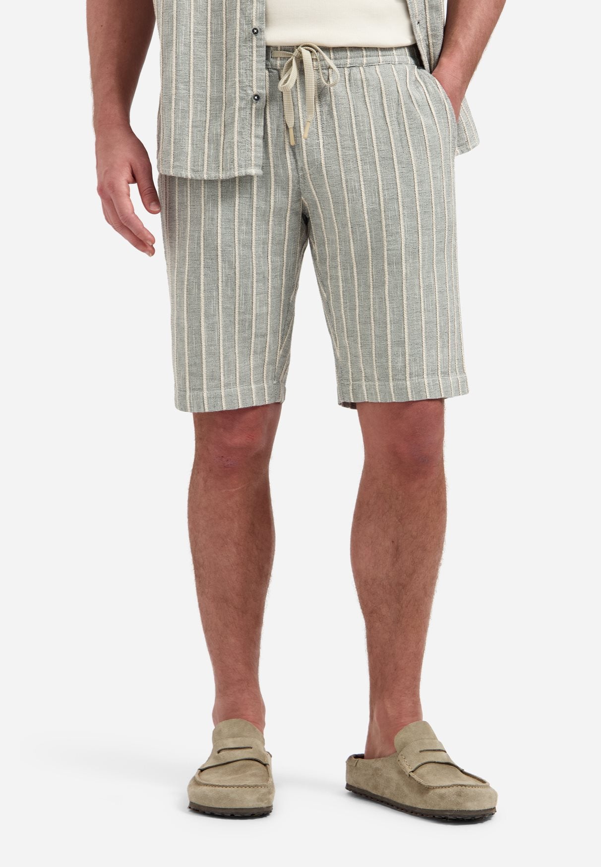 Short Chino Striped Sand