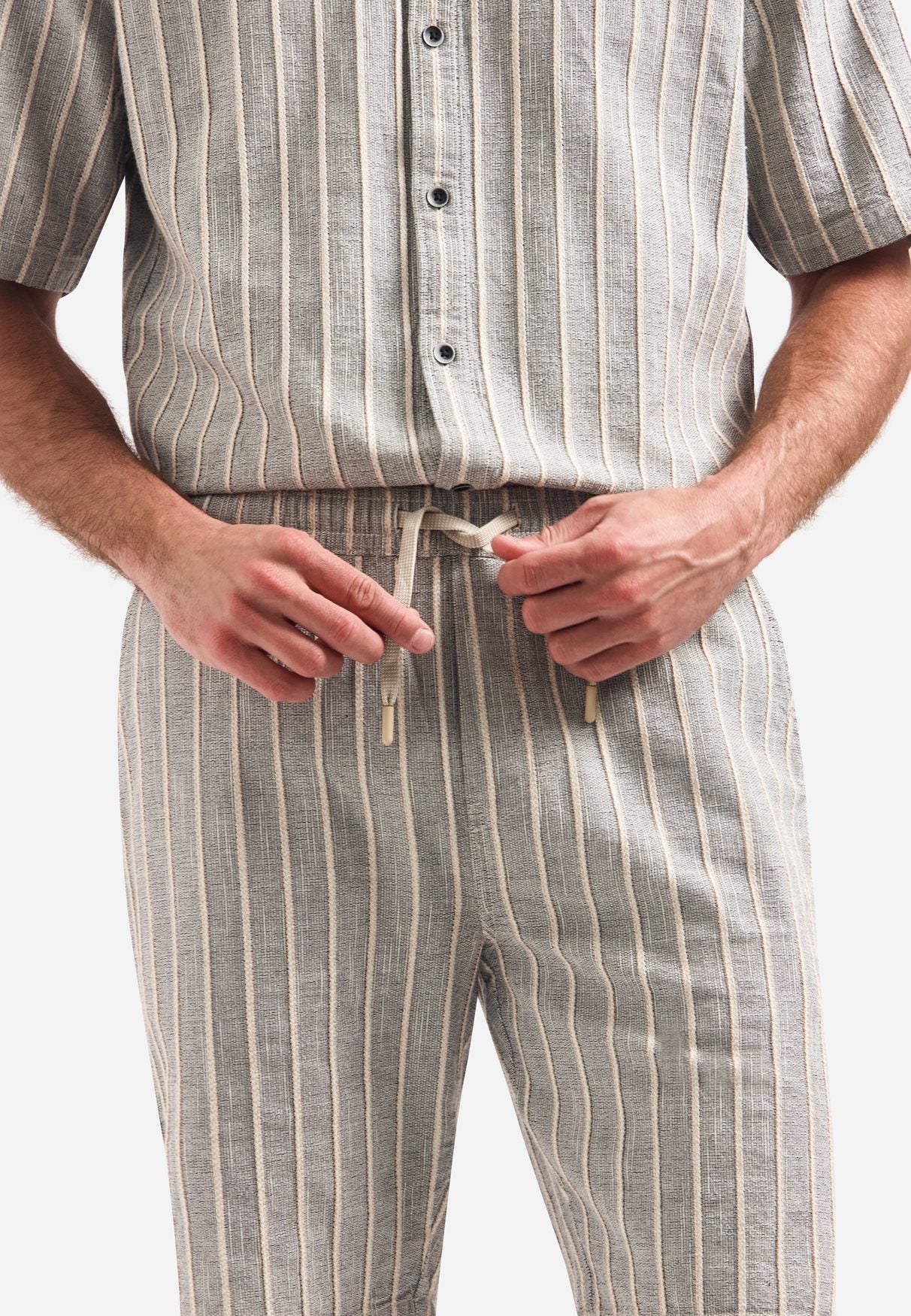 Short Chino Striped Sand