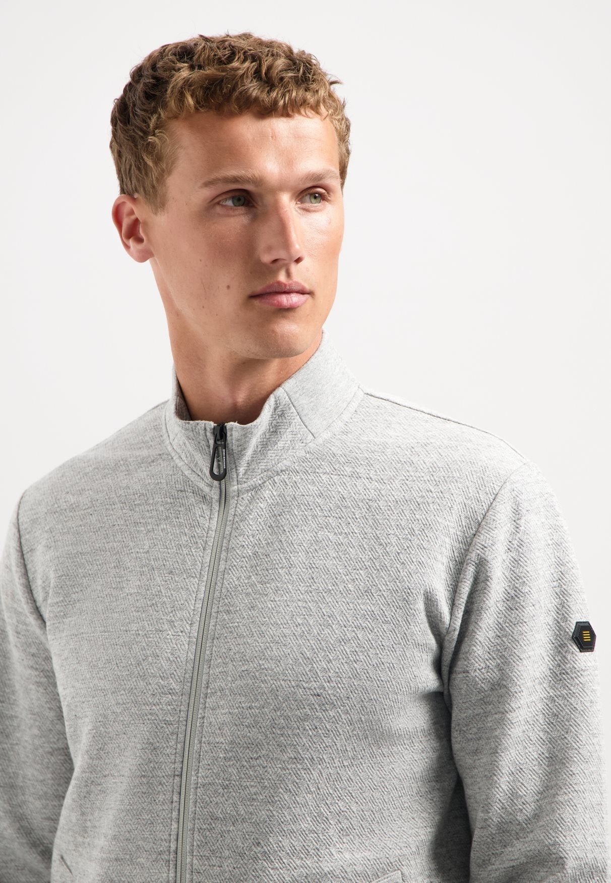 Sweater Zip Grey Melange
